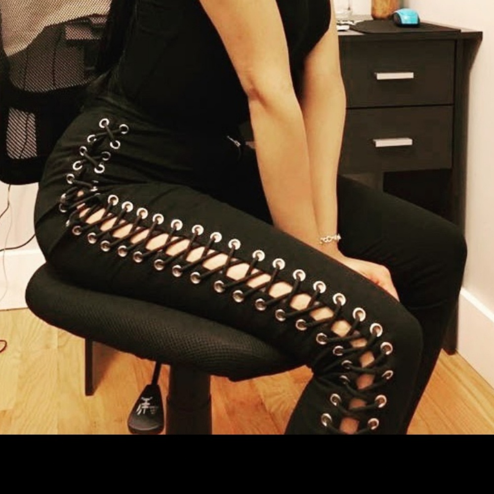 Lace up pants